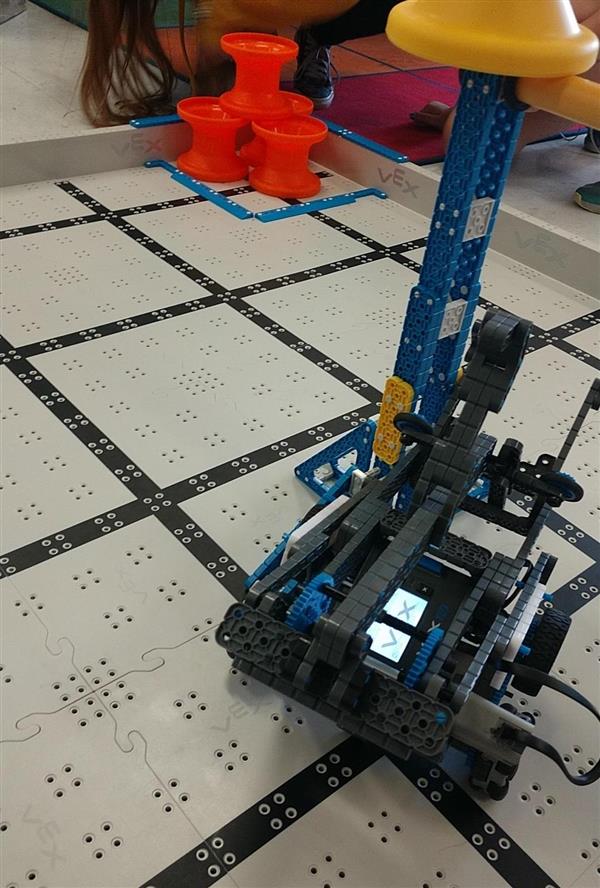 robot on a floor grid